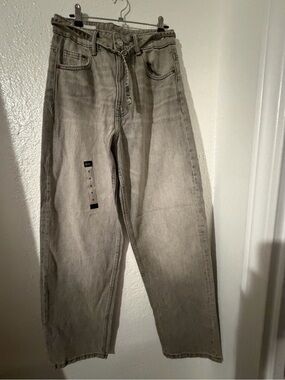 Zara Baggy Gray Jeans with Belt